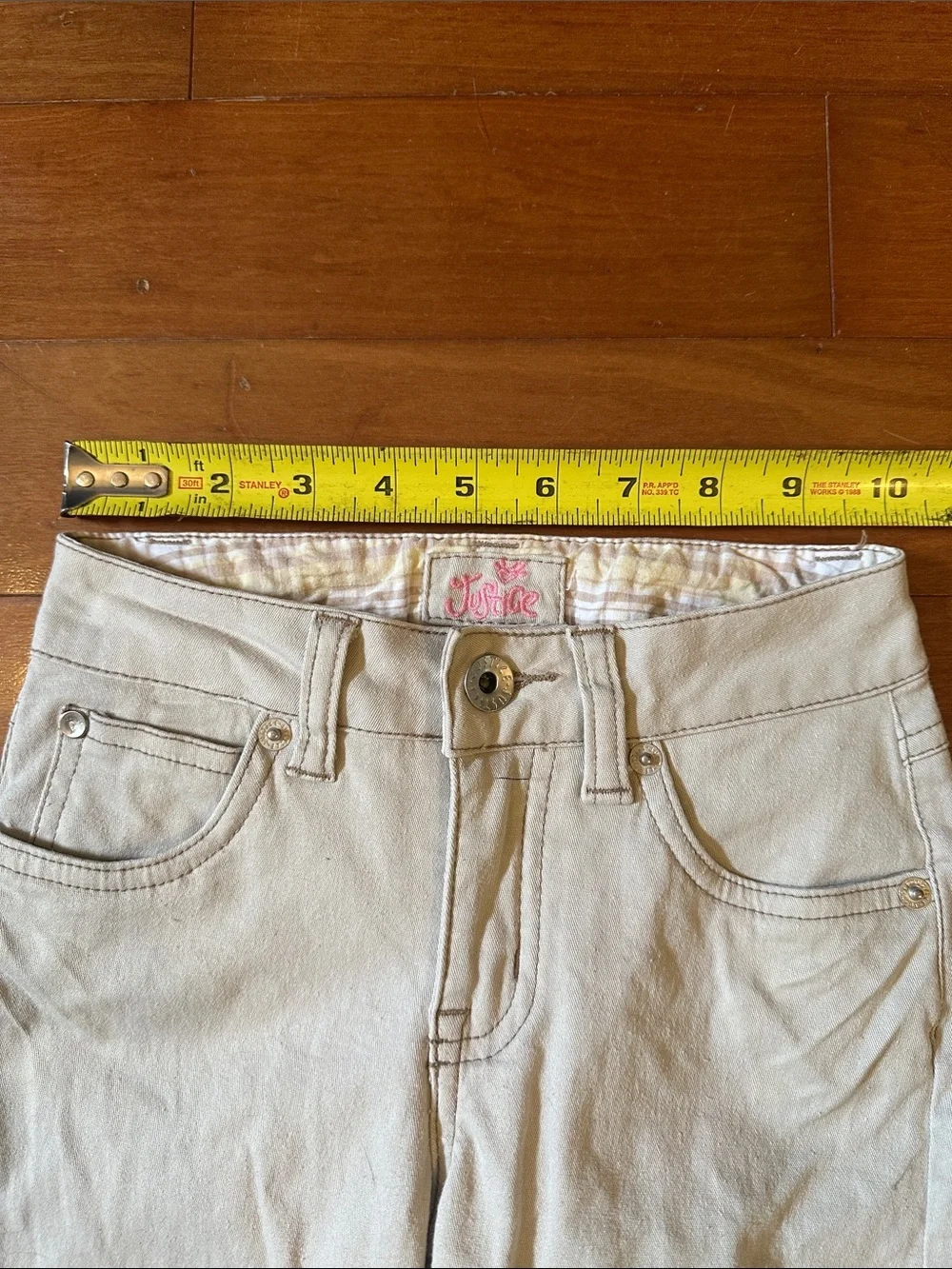 Justice Cream Straight-Leg Girls Jeans